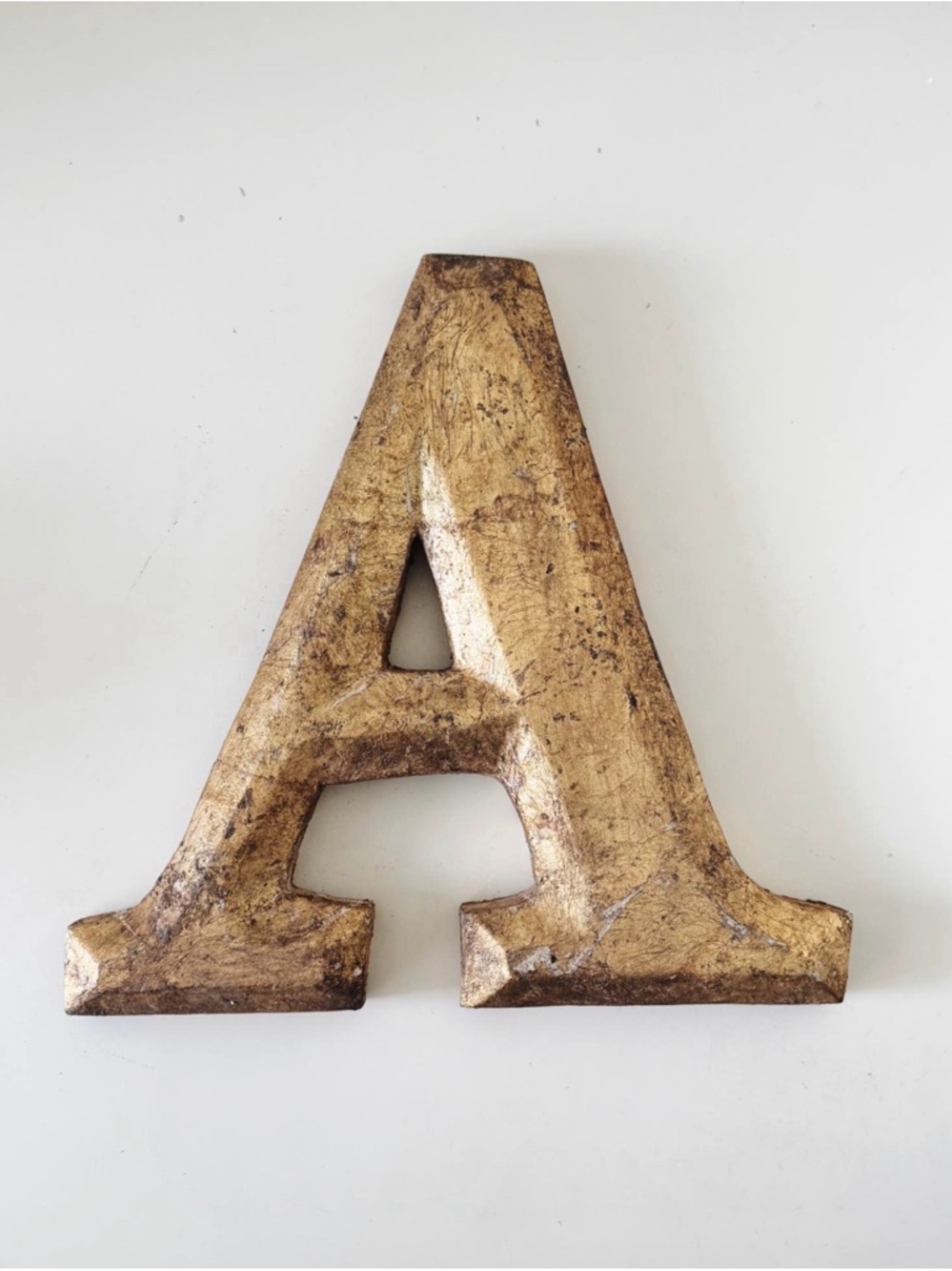 Antique Salvaged 12” Wood Letter “A” / Signage